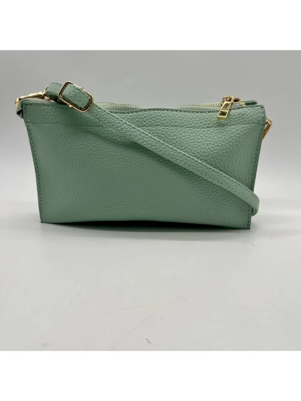 Unbranded Light Mint Pebbled FauxLeather Reversible Wristlet